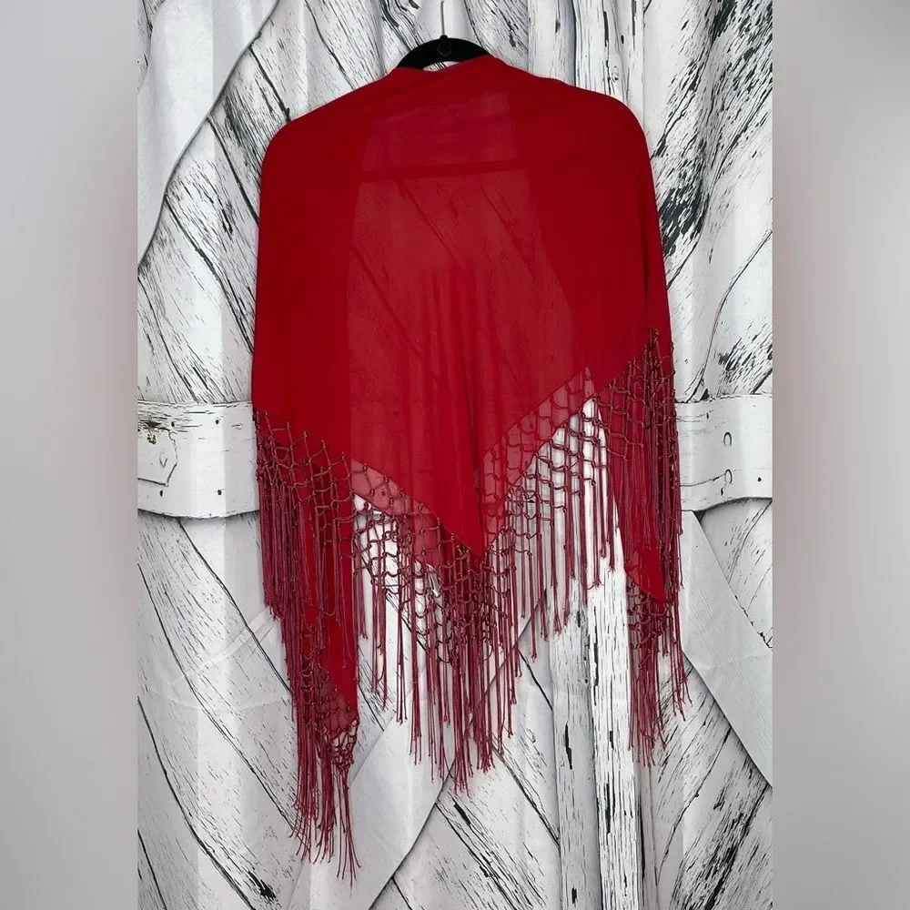 JONES NEW YORK LARGE SQUARE FRINGED SCARF/ WRAP 43” SQ